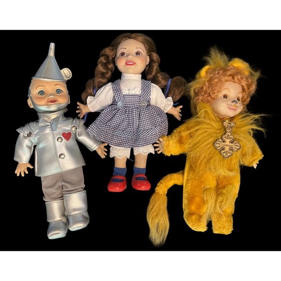 Wizard of Oz Dolls Set Of 3 M.T.H.K. 1994 Cowardly Lion Tin Man Dorothy - Picture 1 of 9